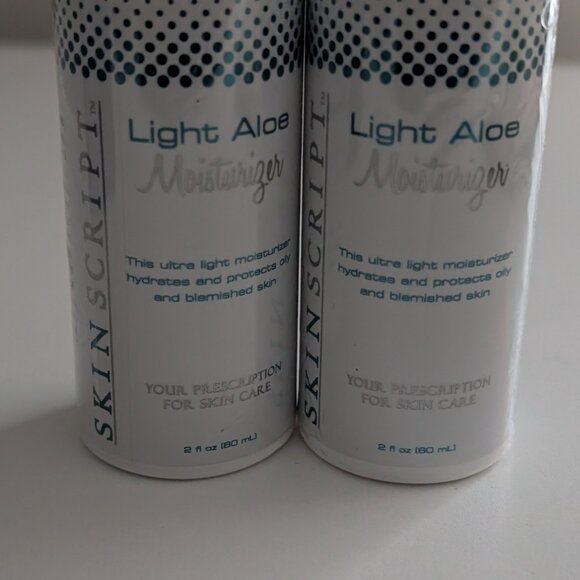 Skin Script Light Aloe Moisturizer 2 oz Hydrated and Protects Lot of 2 SEALED - Picture 4 of 6